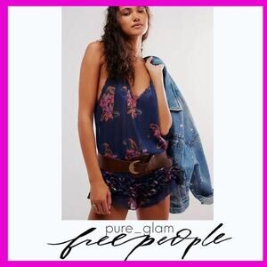 Free People romper ruffled bottom floral print